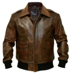 G-1 Brown Bomber Distressed Leather Jacket Zing Apparel