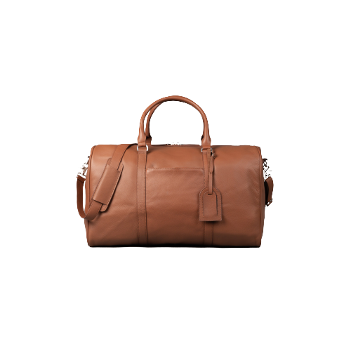 Deluxe Travel Leather Duffle Bag, Brown Zing Apparel