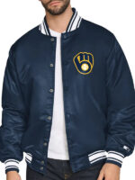 Milwaukee Brewers Scout Varsity Satin Jacket - Image 5