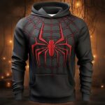 Vintage men's sweatshirt 3D spider print hoodie