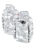 2024 New England Patriots Arctic Camo Salute to Service Hoodie - Image 2