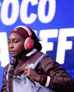 2025-US-Open-Coco-Gauff-New-Balance-Burgundy-Leather-Bomber-Jacket-Women