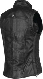 Hells Belles Womens Leather Vest, Black Zing Apparel