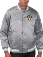 Milwaukee Brewers Scout Varsity Satin Jacket - Image 7