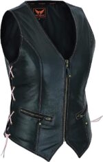 Longer Leather Vest For Women, Black Zing Apparel