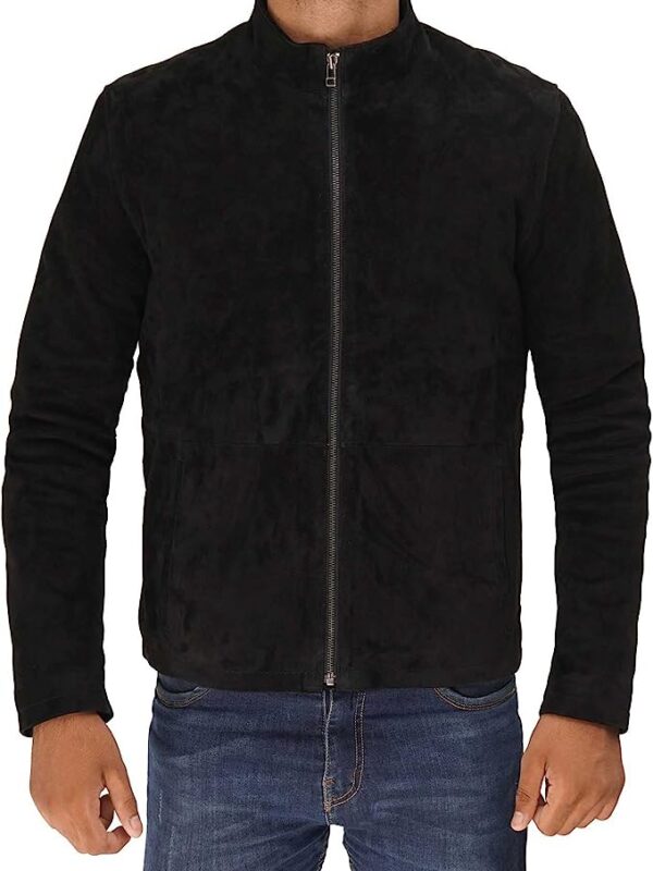 Men Black Suede Leather Jacket Zing Apparel