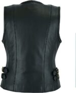 Sheep Skin Leather Vest For Women, Black Zing Apparel