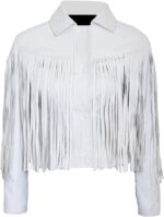 Ferris Bueller Fringe Leather Jacket, White Zing Apparel