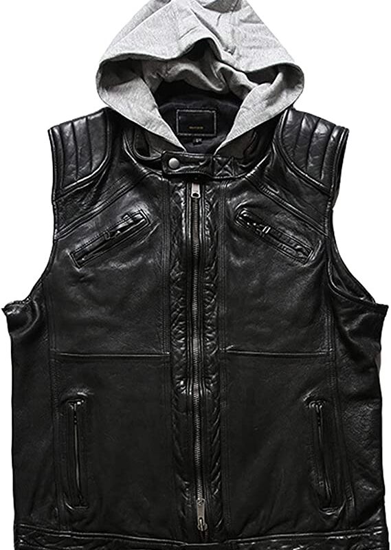 Japanese Retro Leather Vest Men Black Zing Apparel