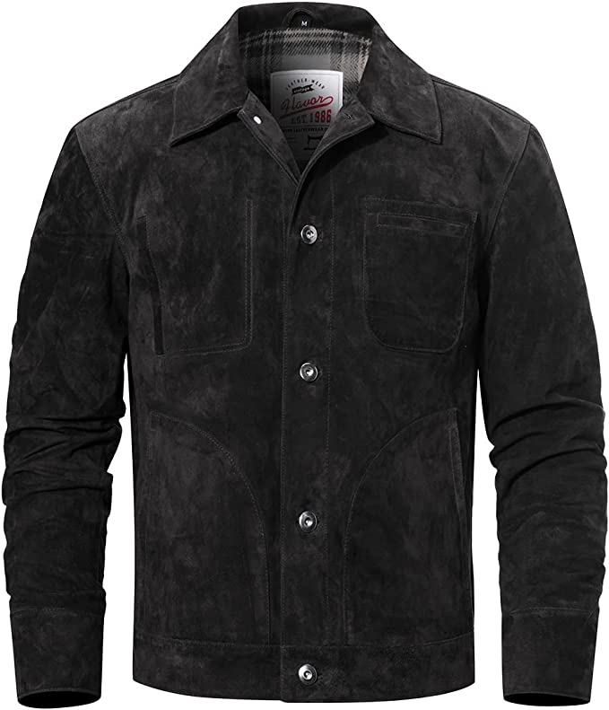 61EqaT-a9aL._AC_SX679 Trucker Suede Leather Jacket Men, Black Zing Apparel