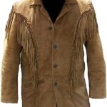 Men Brown Suede Western Leather Jacket Zing Apparel