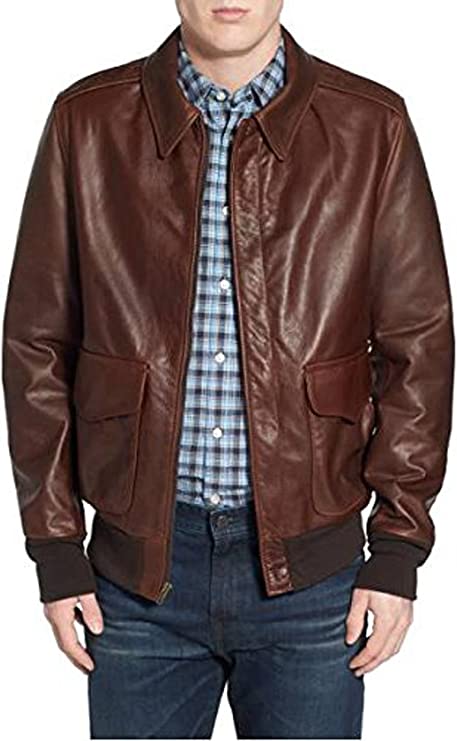 Bambert Brown Lambskin Leather Jacket Zing Apparel