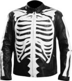Skeleton Print Cafe Racer Jacket Best For Events Zing Apparel