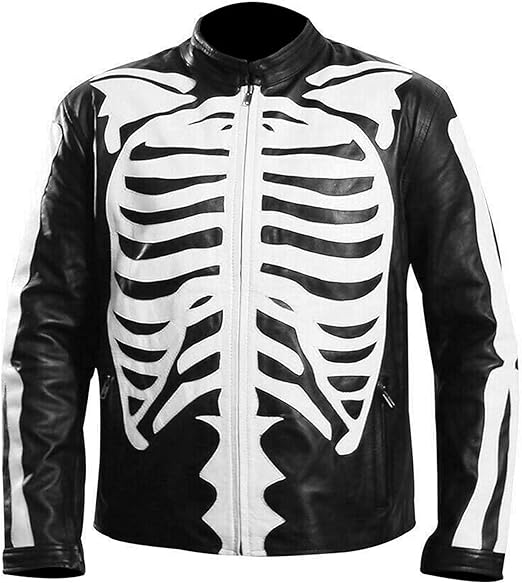Skeleton Print Cafe Racer Jacket Best For Events Zing Apparel