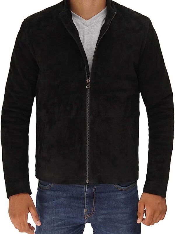 Men Black Suede Leather Jacket Zing Apparel