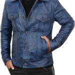 Vintage Trucker Biker Jacket Men, Multi Zing Apparel