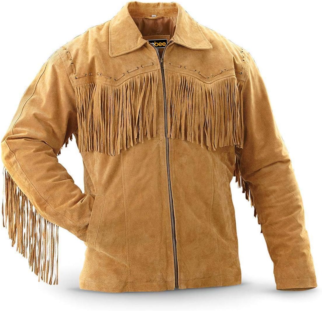 718n24wxSHL._AC_SL1155 Western Cowboy Fringes Suede Leather Jacket Zing Apparel
