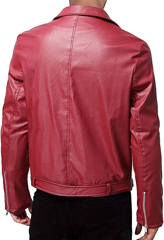 Modern Slim Leather Biker Men, Red Zing Apparel