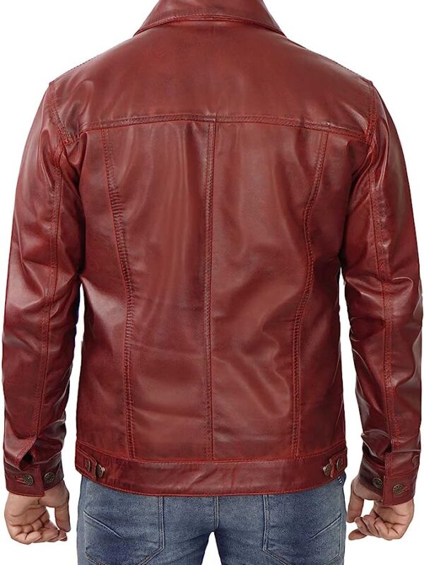 Blingsoul Brown Leather Jacket Men Zing Apparel