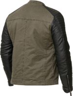 Casual Cotton PU Leather Biker Quilted Jacket Zing Apparel