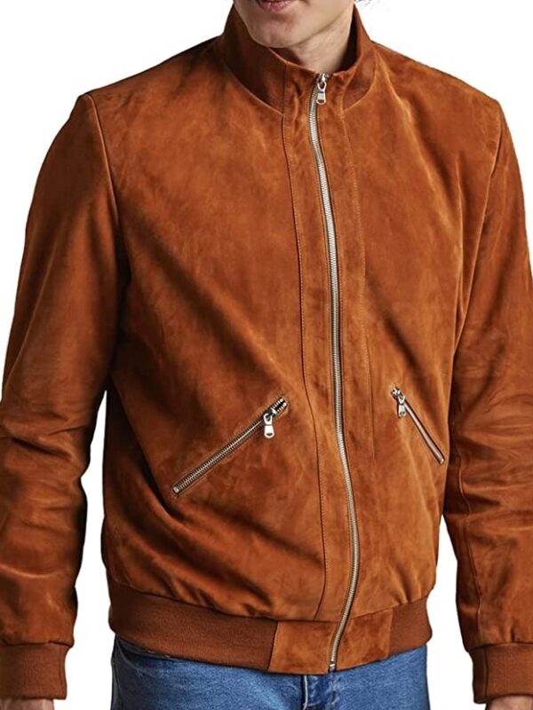 Blain Suede Brown Bomber Jacket Zing Apparel