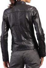 Womens Biker Lambskin Leather Racer Jacket Zing Apparel