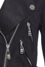 Women's Suede Biker Leather Jacket Zing Apparel