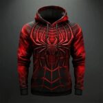 Vintage men's sweatshirt 3D spider print hoodie