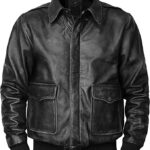 leather bomber aviator jacket