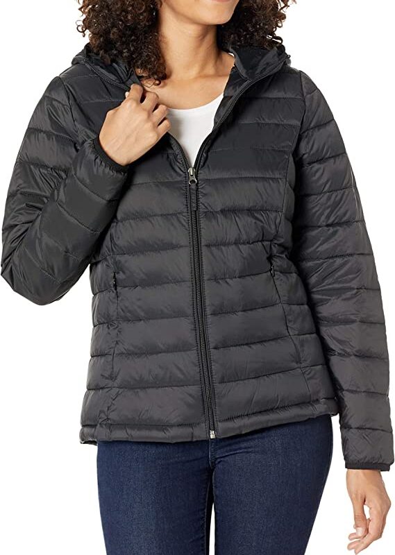 Hooded Puffer Jacket Women, Black Zing Apparel