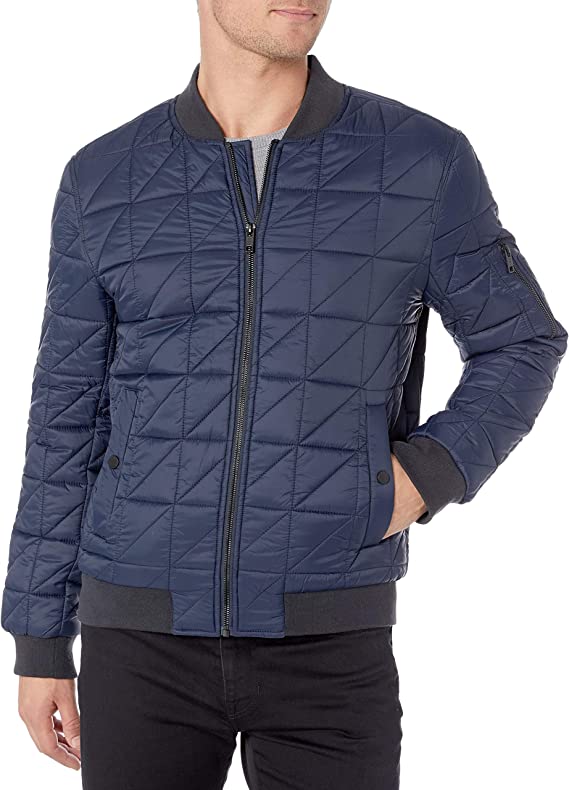 Cotton Quilted Puffer Jacket Men, Blue Zing Apparel
