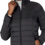 Womens Puffer Jacket Long Sleeve, Black Zing Apparel