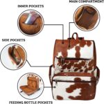 Cowhide With Hair Print Diaper Travel Backpack Zing Apparel