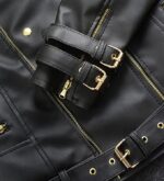 Leather Biker Jacket Women PA218090, Black Zing Apparel