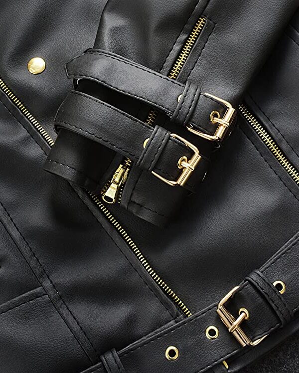 Leather Biker Jacket Women PA218090, Black Zing Apparel