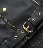 Leather Biker Jacket Women PA218090, Black Zing Apparel