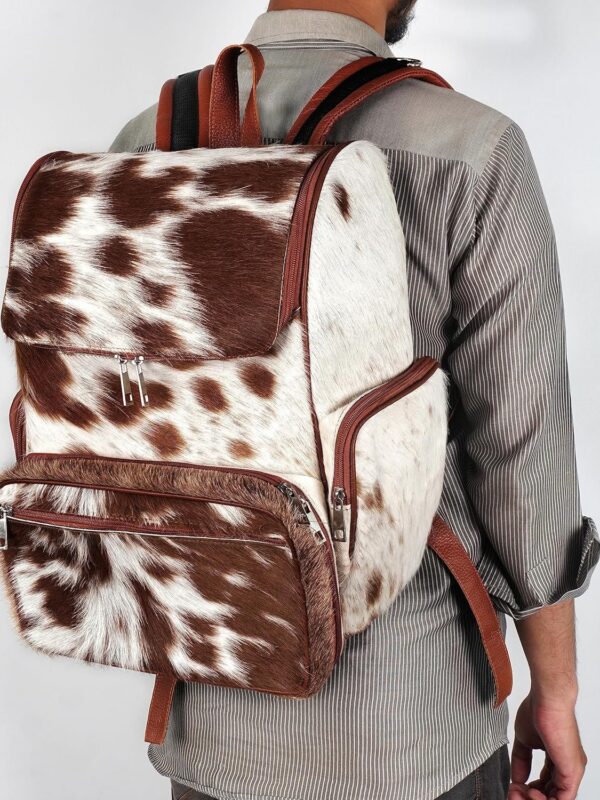 Cowhide With Hair Print Diaper Travel Backpack Zing Apparel