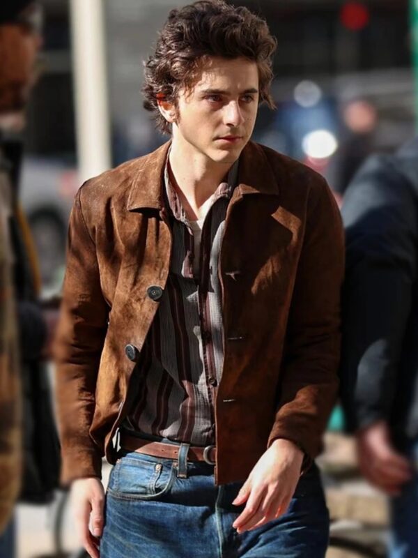 A Complete Unknown Timothee Chalamet Brown Jacket