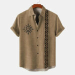 Brown Men Wool Shirt