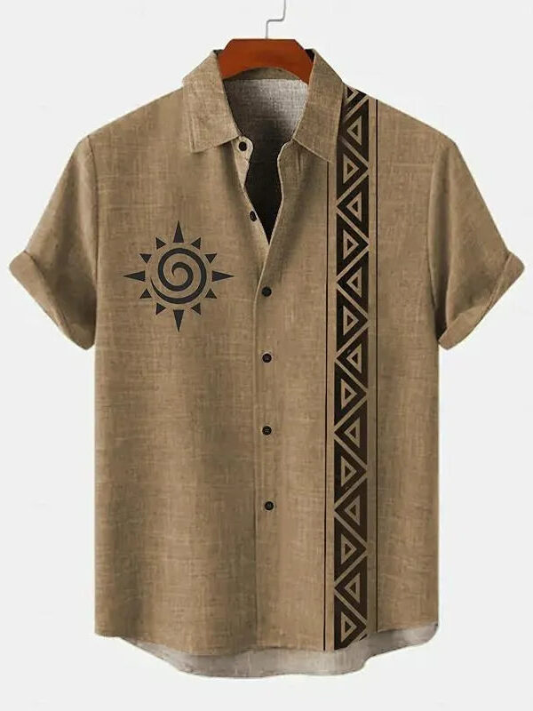 Brown Men Wool Shirt