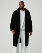 Alo-Faux-Fur-Trench-Coat-Black