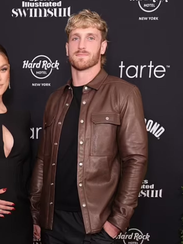 American-Wrestler-Logan-Paul-Brown-Leather-Jacket