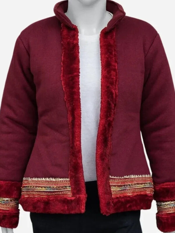 Anna-Kendrick-Movie-Noelle-Red-Shearling-Jacket