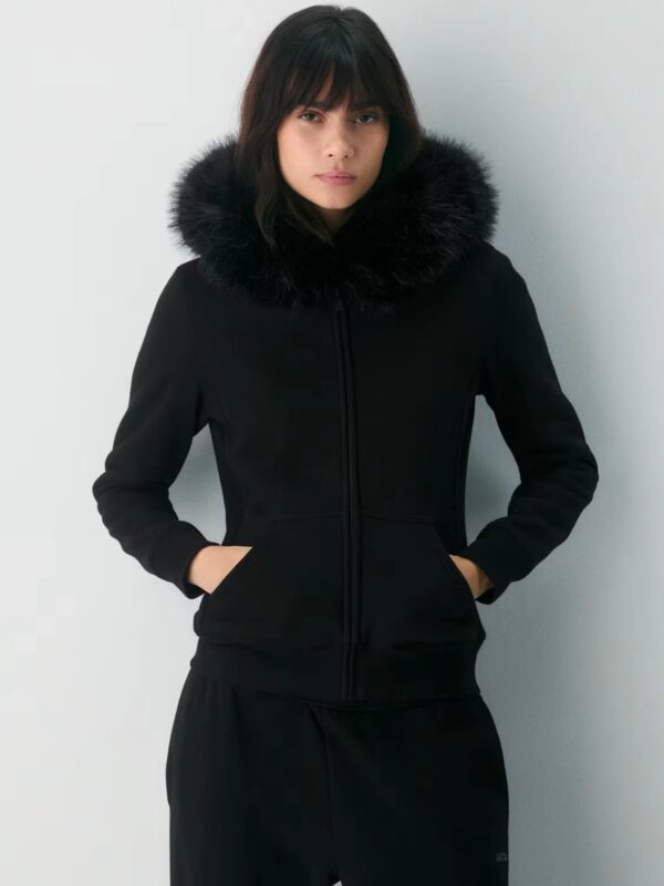 Aritzia-Black-Fur-Hoodie