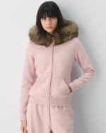 Aritzia-Fur-Hoodie-Pink