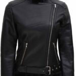 B3 Asymmetrical Black Shearling Leather Jacket