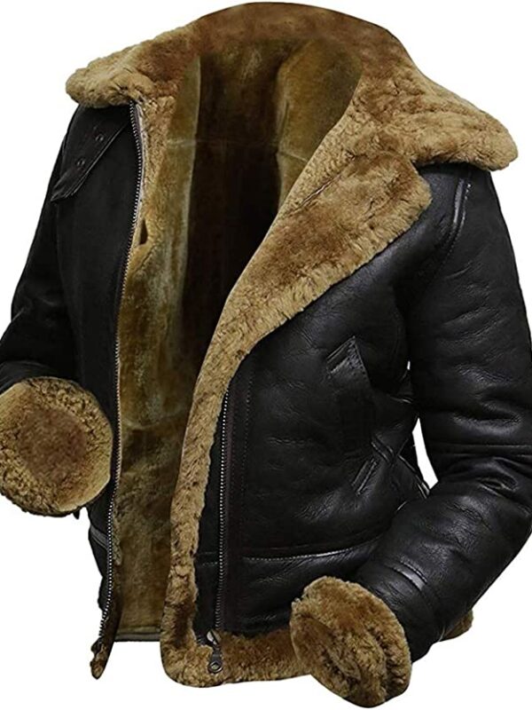 B3 WWII Aviator Flying Shearling Jacket For Sale