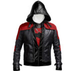 Batman Arkham Knight Leather Hood Jacket For Sale