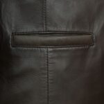 Fitted Leather Blazer Women Black N Brown Zing Apparel