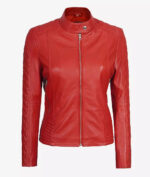 Biker-Quilted-Biker-Jacket-Women-Red